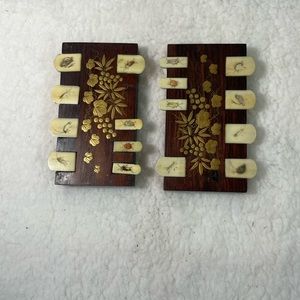 Antique Japanese Whist Game Counters with Bugs and Leaves